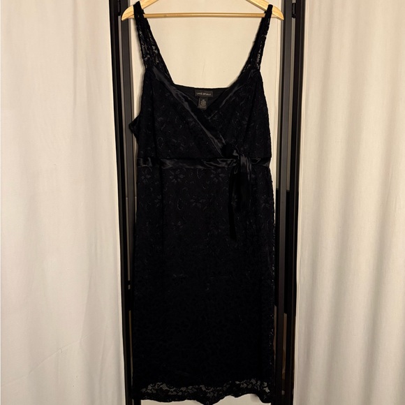 Lane Bryant Dresses & Skirts - Lane Bryant Black Lace Belted Midi Dress